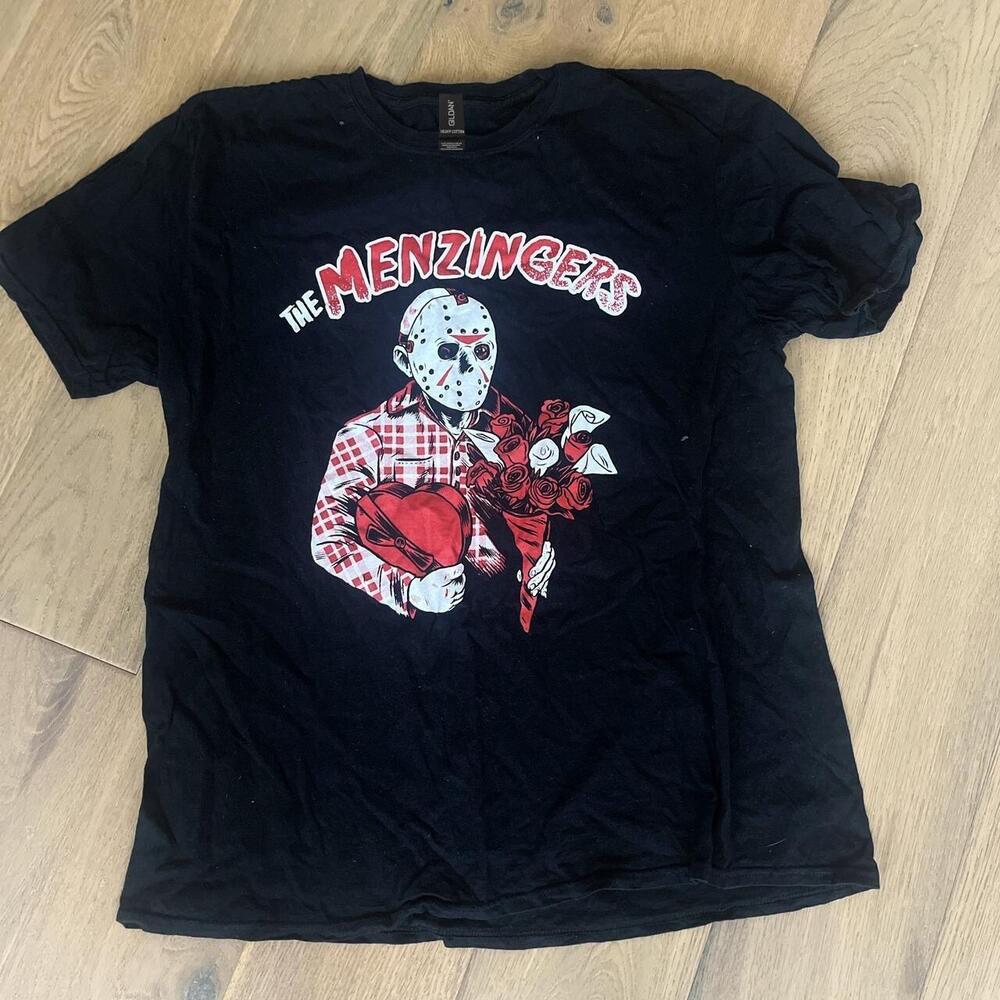 Black And Red Jason Voorhees Menzingers Cotton T-Shirt